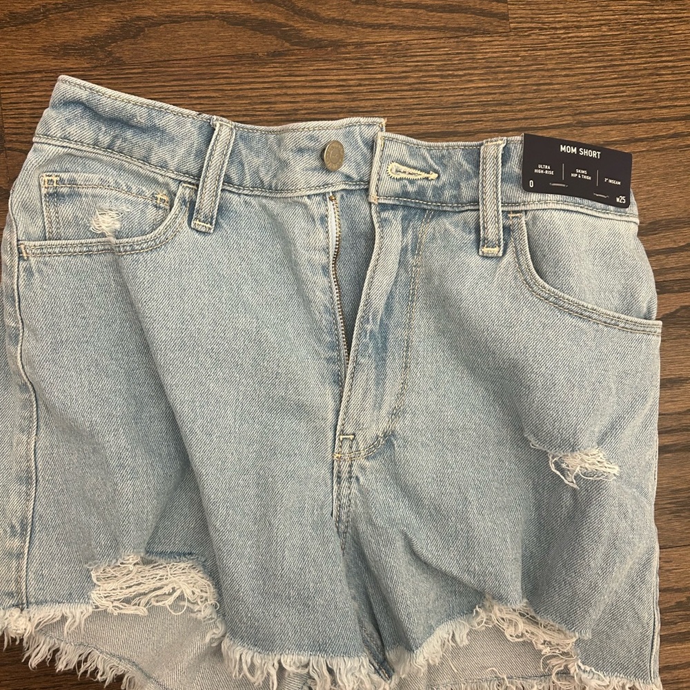 Hollister Blue Jean Shorts with Distressed Hem